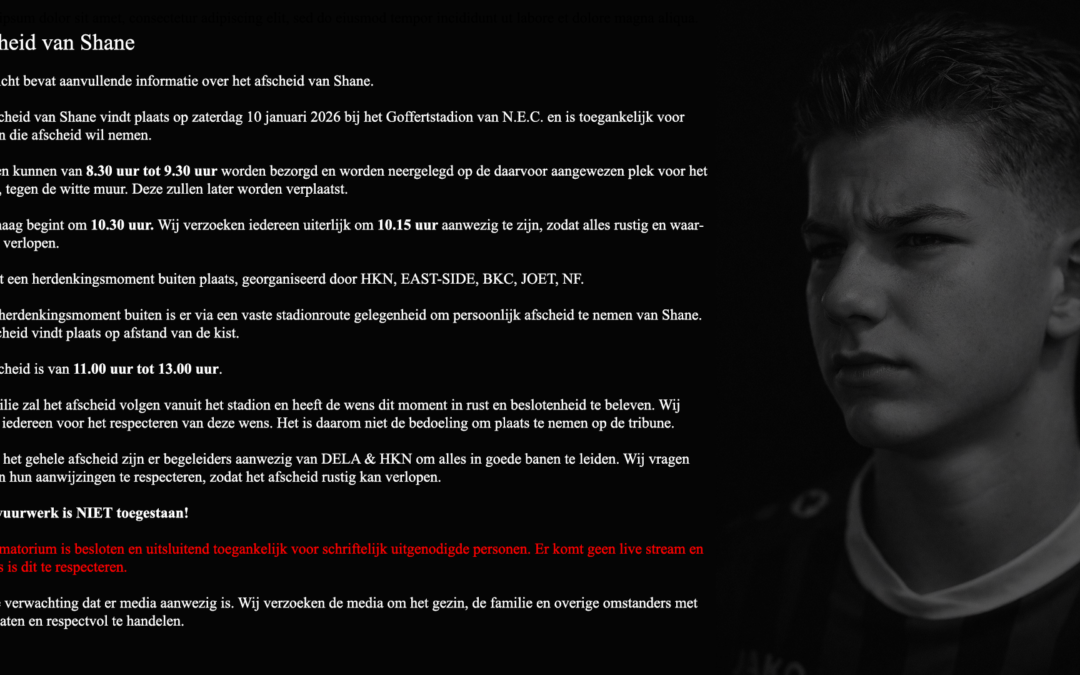 Afscheid van Shane (aanvullende informatie)