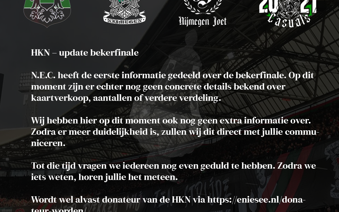 HKN Donateurs – update bekerfinale (4-3-2026)