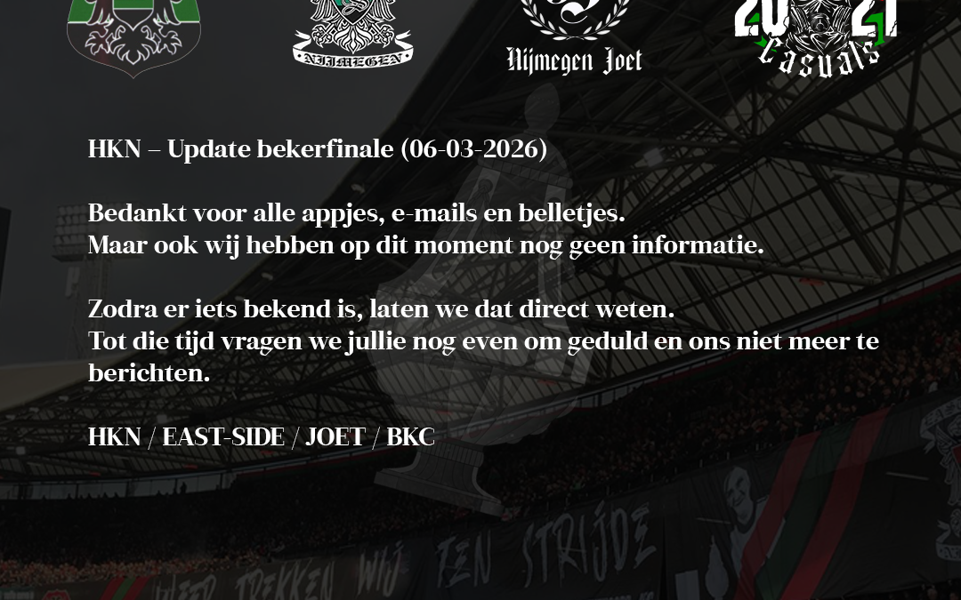 HKN Donateurs – update bekerfinale (6-3-2026)