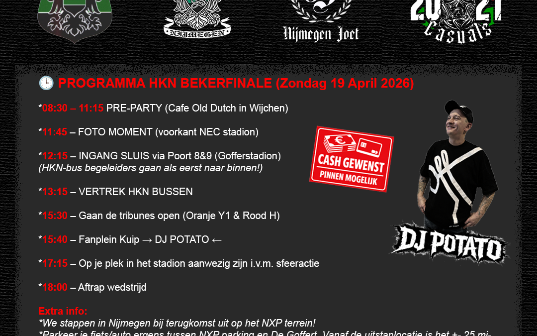 PROGRAMMA HKN BEKERFINALE (Zondag 19 April 2026)